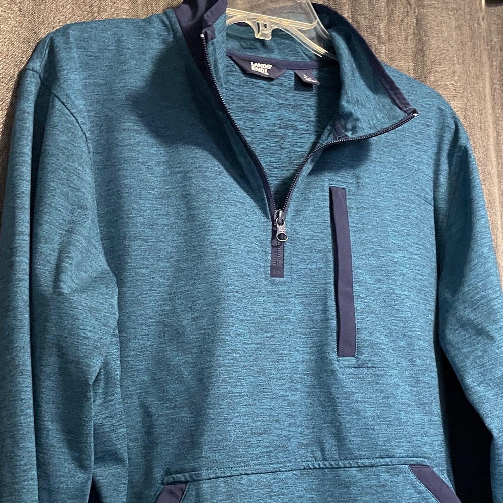 Men’s Lands’ End Blue Quarter-Zip Pullover